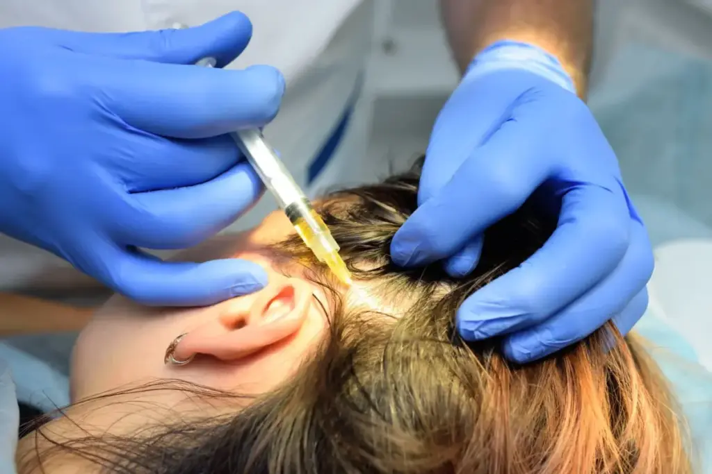 A woman getting PRP injection in London , ON